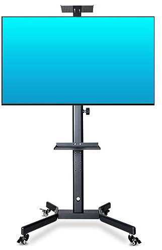 DRYIC Soporte rodante para TV para Pantallas de 32 a 70, Soporte para TV móvil de Altura Ajustable para LCD OLED 4K, Panel Plano/Curvo con Ruedas bloqueables, MAX VESA 600x400
