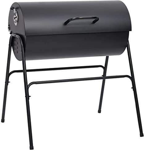 Homgoday Barbecue à baril 2 Grilles de Cuisson Noir 80x95x90 cm Aiaio, Meubles pour Maison Intérieur Extérieur Salon Chambre à coucher