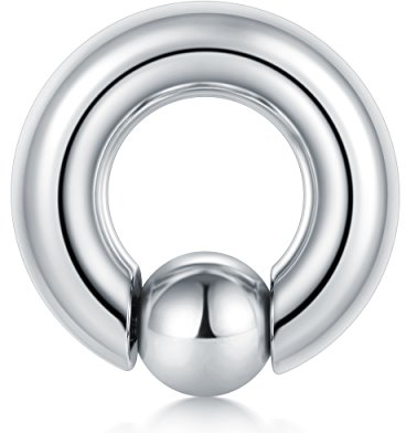 FECTAS PA Ring Prince Albert Piercing Unverlierbare Perlenringe Spring Action CBR Monster Screwball Rings 6G 16mm Chirurgenstahl Körperschmuck für Männer Frauen