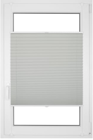 RENA Plissee ohne Bohren - Verdunklungsplissee - Klemmfix - Plisseerollo - Sonnenschutzrollo - Fensterdeko - Pearl 100cm x 100cm
