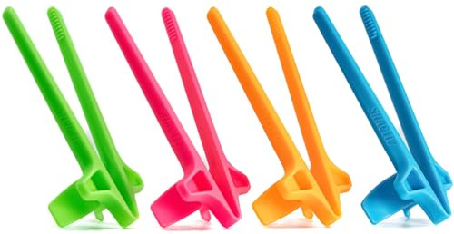 SNACTIV LITE Finger Chopsticks for Gamers 4PC NEON Bundle - As Seen on Shark Tank! The Official Snacking Tool of the Future - Enjoy Snacks and Chips with Ease - Innovative Gaming Snacking Solution