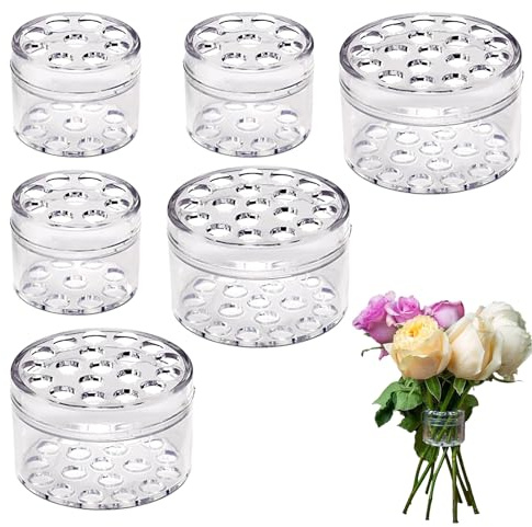Transparenter Spiralstielhalter für Blumen, Spiral Ikebana Stielhalter,Blumenstielhalter, Spiralförmiger Blumenstielhalter, 6er Pack Blumenhalter, runde klare Plastik-Ikebana Blumenhandwerk(2 Größen)