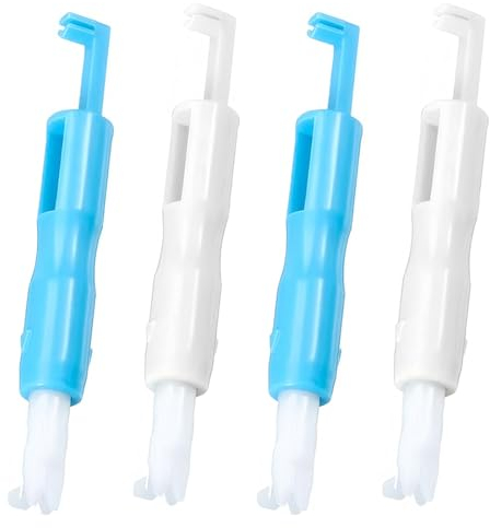 4 Stück Einfädelhilfe für Nadeln Nähmaschine Nadeleinfädler Schnellnäh Einfädler Automatischer Nähnadel Inserter Kunststoff Nadeleinfädler Werkzeug für Nähmaschine Werkzeug für Nähmaschine-Blau Weiß