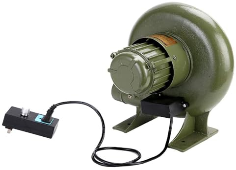 JOUFNING Barbecue BBQ Puissant Mini Bruit Bas Ventilateur À Air, Ventilateur De Forge Forgeron Électrique À Vitesse Variable, Souffleur De Barbecue Centrifuge, Allume-feu De Gril Portable(80W)