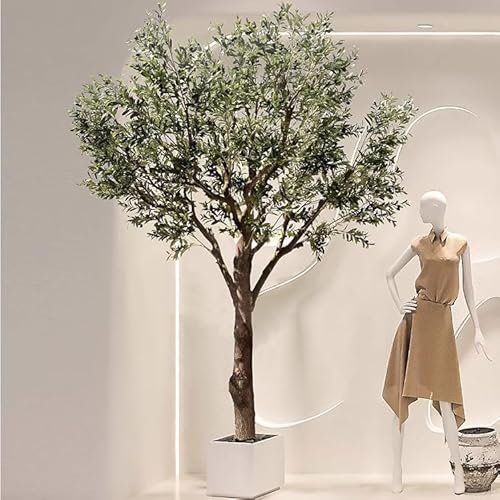 Olivo artificial de simulación de árbol de olivo grande para interiores, 1 m x 0,8 m