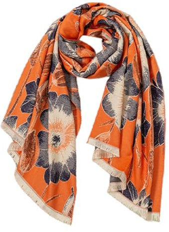 MYLLJBD Schal Damenschal, imitat, Kaschmirschal, Damenmode, Halstuch, Temperament, Quaste, Großer Schal, Damengeschenk-orange
