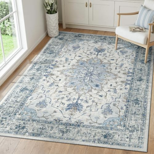 INOVADAY Rugs Living Room 90x150 cm Washable Rug Blue/Grey