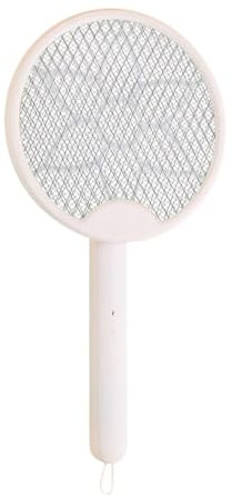 STHOYN Matamoscas Electrico para Interiores Mata Mosquitos Electrico Resistente Recargable Raqueta Mosquitos Electrica Flexibles(Blanco)