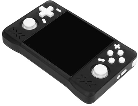 Vikye Console de Jeu Portable XF40H, Console de Jeux Rétro 4in, Console de Jeu à Double Joystick Classique Rechargeable 4000mAh (Noir Transparent #16)