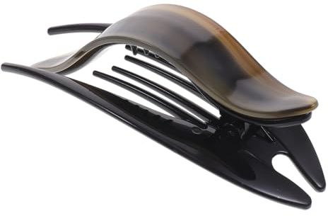 Hohopeti French Curved Acetate Hair Claw Clip Good Luster for Women Large Lightweight Chic Design Strong Grip Effect and Hair Clip for Celebrations and Banquets