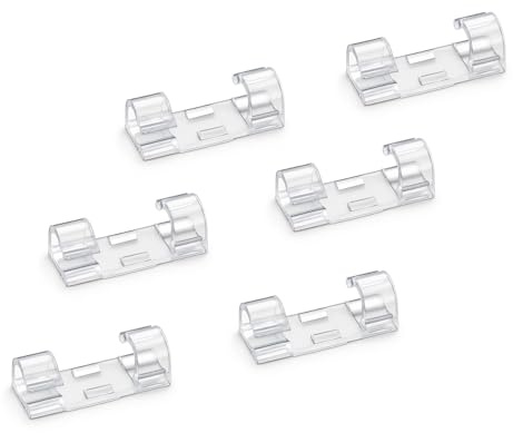 Clips de cable autoadhesivos, 100 soportes para cables, clips adhesivos para organizar cables, abrazaderas de clip autoadhesivas, clips de gestión de cables, para pared, escritorio, oficina