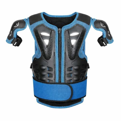 Kinder Protektorenweste MO267 Protektorenjacke Protektor Körperschutz Motorrad Motocross (blau)