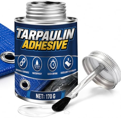 Miioto Colla per teloni, 170 g, colla per neoprene, colla a contatto extra forte, trasparente per pellicola per laghetto, adesivo in PVC per teloni di camion, teloni in PVC e tessuto per tende da sole