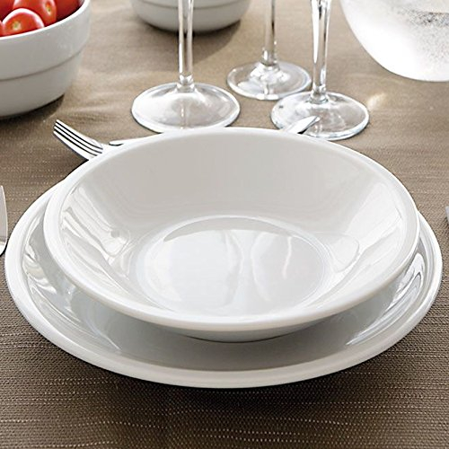 Saturnia Servizio di 6 Piatti in Porcellana bianca serie Roma (Piatto Fondo D.20,5cm)