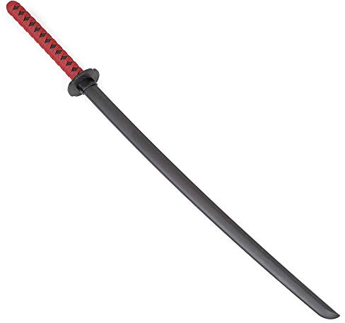 Playwell Martial Arts Black Polypropylene Plastic Training Bokken - 40 - Red Roped Handle