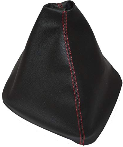 AERZETIX - Soufflet de levier de vitesse en simili cuir avec couture/surpiqûres couleurs variables (noir avec surpiqûres rouges)