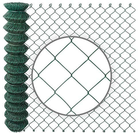 VOSS.farming 25m x 125cm Viereckgeflecht Maschendraht Drahtzaun – 60 x 60 x 2,5mm, grün kunststoffbeschichtet verzinkt