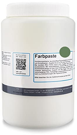 DD Composite Farbpaste 1kg resedagrün RAL 6011 Pigment hochkonzentriert für Kunstharze Epoxidharz Resin Polyesterharz Gießharz farbintensiv deckend