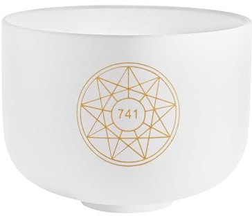 Sonic Energy 10 Zoll Solfeggio Kristallklangschale – Sol 741 Hz, Ton Fis4 – Für Meditation, Yoga, Klangheilung – Inkl. Silikonring (SOLCSB10-741)
