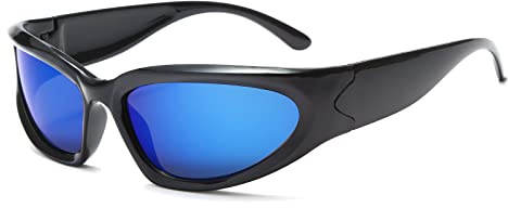 Long Keeper Lunette de Soleil Enfant Anti UV400 Y2K Lunettes de Soleil Enveloppante Lunettes de Sport Mixte pour 3 à 10 Ans Fille et Garçon, 55mm