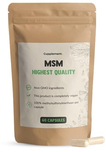 Cupplement MSM 60 comprimés | Préparations MSM | Poudre de la plus haute qualité | 500 mg par capsule