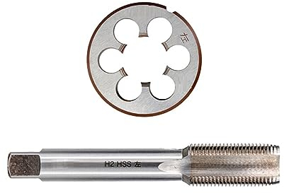 WZFC Metrisches HSS-Gewindebohrer- Und Schneideisen-Set Für Linkshänder, Maschinengewindebohrer, Bohrer, Runde Schneideisen,2 Stück M16x1,5