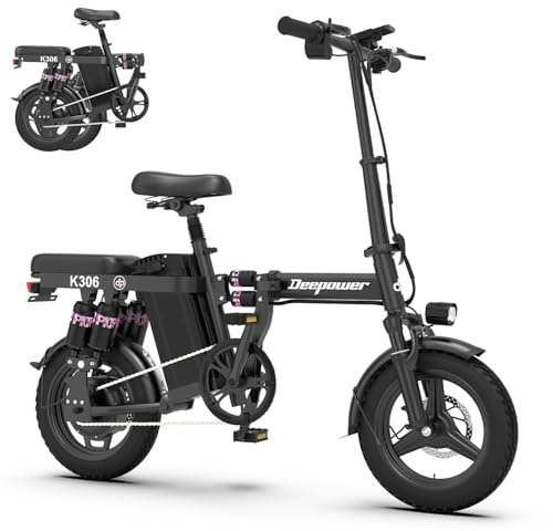 DEEPOWER Bici Eléctrica Plegable | 16 Bicicleta Eléctrica | Batería Extraíble 48V 17.5Ah | Motor de 250W | Multi-Shock | 65KM(Pas) | Bicicleta de Ciudad para Adultos Adoles