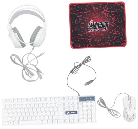 Gadpiparty 1ensemble Clavier Souris Ergonomique Rétroéclairé pour Gaming Kit Complet avec Tapis Antidérapant Et Design Pratique
