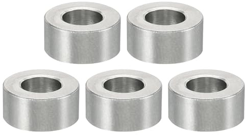 PATIKIL M5 Stainless Steel Spacers, 5 Pcs Metal Spacers Stainless Steel 5.2mm ID x 10mm OD x 5mm L Stainless Steel Spacer Screw Standoff Round for 1/5inch or M5 Screw Bolts