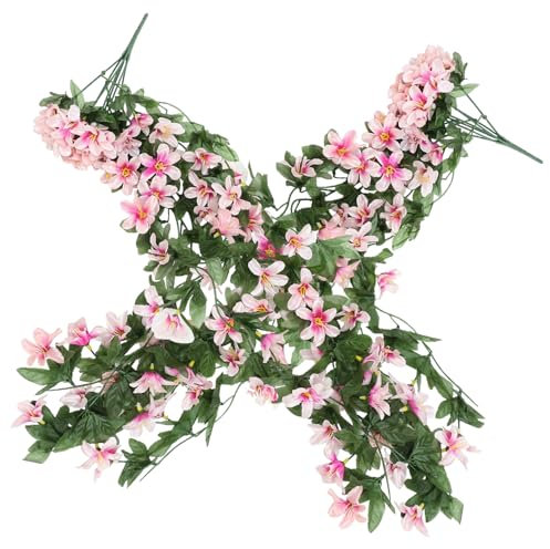 BESPORTBLE 2St Imitation Blumen wand hängen Couchtischdekoration hängende Lilienblume Anlage Girlande Lilie Anhänger dekorative Lilie Bogen Pflanze Blumenrebe Wandbehang Rosa