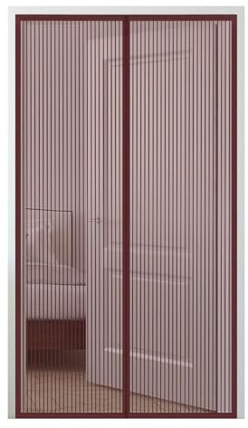 BTAISYDE Magnetic Screen Door Flying Insect Bug Curtain Mesh Door Keep Fly Bugs Out Insect Protection Hassle-Free Installation for Home Office Balcony Patio Garden,Coffee color,100 * 200cm