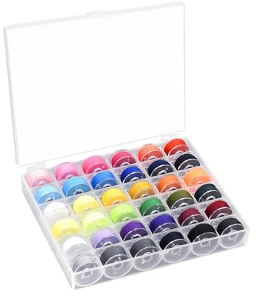 LWLWA Rocchetti per Macchina da Cucire 36 Pezzi Bobine Macchina da Cucire con Filo Cucito a 36 Colori, Trasparente Macchina da Cucire Bobine, per Macchine Cucire, Creazione Abbigliamento, DIY