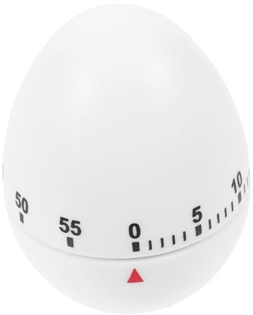 Cabilock Mechanical Egg Timer Kitchen Countdown Timer White Household Cooking Reminder Manual Rotary Dial for Boiling Baking and Meal Preparation