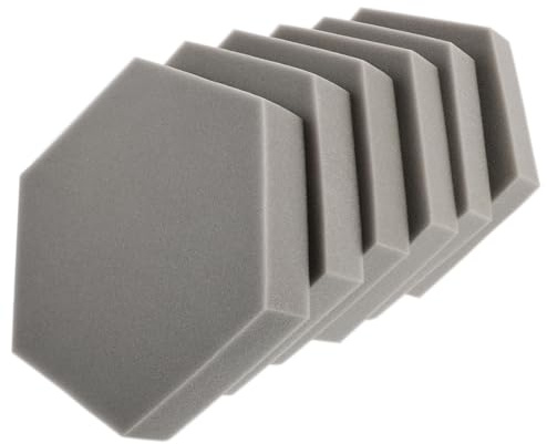 TOGEVAL mit Schalldämmender und Schallabsorbierender Funktion Sechseckige Akustikplatten 6 Stück aus Polyurethan für Wände und Decken im Gaming Zimmer