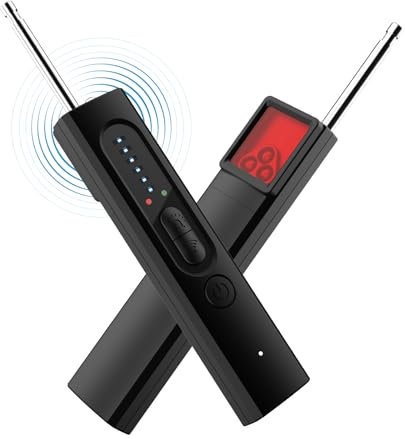 Rilevatore Microspie, Rilevatore di Videocamera Micro Spia,Rilevatore Telecamere Nascoste Segnale, Rilevatore di Segnale GSM Dispositivo Rilevatore di Adatto per Uffici, Hotel, Case
