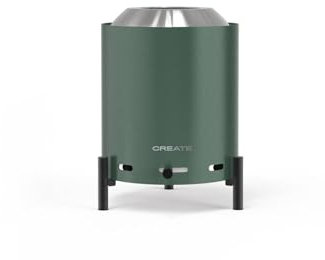 CREATE/Fire Pit Compact/Brasero de sobremesa Exterior de pellets Verde Sage/Sin Humo, 1.5kW, Llama Regulable, fácil de Transportar