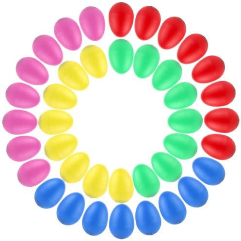 STARVAST Eier Maracas Eier Shaker Set, Musikinstrument Egg Shaker, Schütteleier für Musikalische Früherziehung Party Klassenzimmerzubehör Musikinstrument für Spielgeräte(40 Stück)