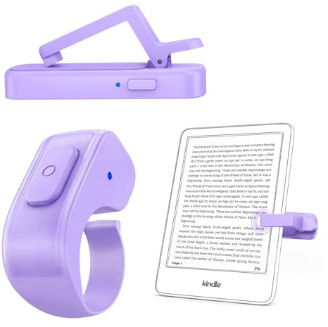 [Case-Friendly] Remote Control Page Turner Ring for Kindle Paperwhite Oasis Scribe Kobo eReaders Page Turner Clicker for iPhone ipad Tablets with Storage Bag