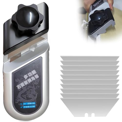 45° Plasterboard Chamfering Aluminum Alloy Planer, Gypsum Board Chamferer, Drywall Edge Trimming Tool with 10 Blades, Manual Hand Plane for Woodworkers