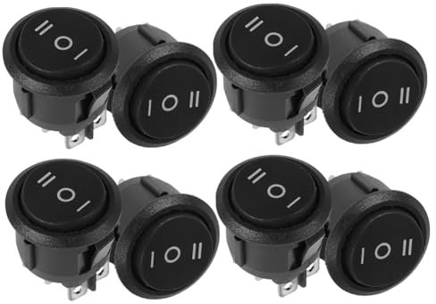 HOLIDYOYO Lot De 8 Interrupteurs à Bascule Pour Auto 6 Broches 3 Positions Robustes, Interrupteurs à Bascule Marins, Usage Automobile Et Bateau, Commande Flexible Et Remplacement D’interrupteur