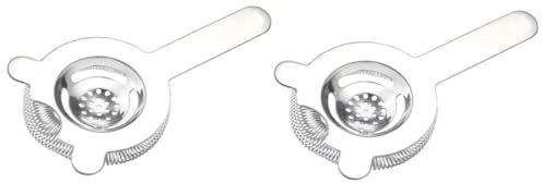 GLEAVI 2 Pezzi Cocktail Acciaio Inossidabile Filtratore Riutilizzabile per Bevande Strumento Professionale da Bar per Cocktail e Party
