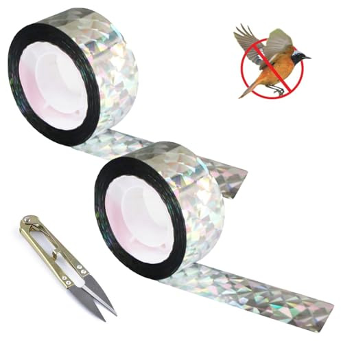 2 Rotoli Nastro Repellente Antiuccelli Dissuasore Per Respingere Piccioni E Uccelli, 80M*2.4Cm Per Allontanare I Piccioni Da Giardino, Cortile E Balcone, Nastro Per Scacciare Uccelli