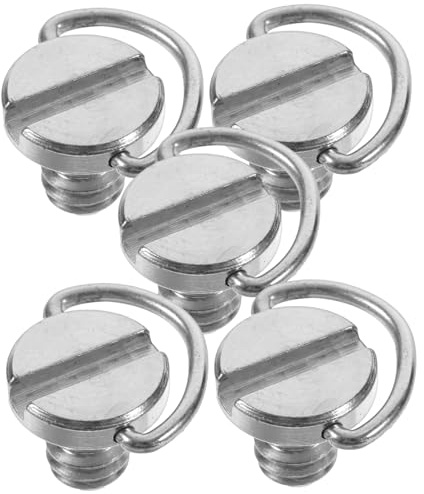 MOLUCKFU 5 pièces Lot de Vis de Fixation pour Caméra D-Ring Vis Trépied Compatibles avec Plaque de Dégagement Rapide Montage Facile pour Monopode et Trépied