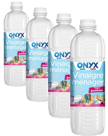 Onyx - Vinaigre ménager Parfum Framboise - Nettoyant, Détartrant Multi-Surfaces et Multi-Usages - Nettoie et Fait Briller - Ecocert -100% d'Ingrédients d'Origine Naturelle - Fabrication Française - 1L