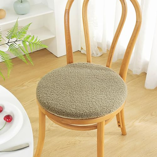 Cojín redondo suave para silla, 40 cm, color verde hierba, antideslizante, con cremallera, para interiores y exteriores, cojín para silla de comedor, cojín para muebles de jardín, juego de 1 pieza