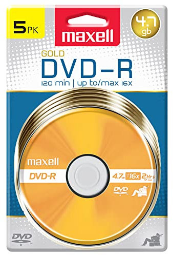 Maxell 638033 DVD-R Color 5PK Card Recordable Discs 4.7GB 16X 120 Min 5 PK