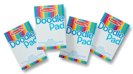 Melissa & Doug Drawing Paper Pad (6 x 9 inches) - 50 Sheets, 4-Pack Kids Drawing Paper, Coloring Pad for Kids