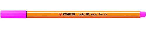 STABILO point 88, Fineliner 0,4 mm – Box von 10 Stifte - neon pink