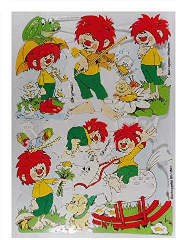 Glanzbilder EF 7083 Pumuckl mit Geige Frosch Schaukelpferd Posiebilder Deko GWI 725
