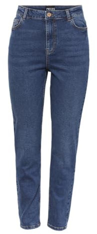 PIECES Pckesia Mom HW ANK JNS Db327-vi BC Jeans, Dark Blue Denim, XL para Mujer